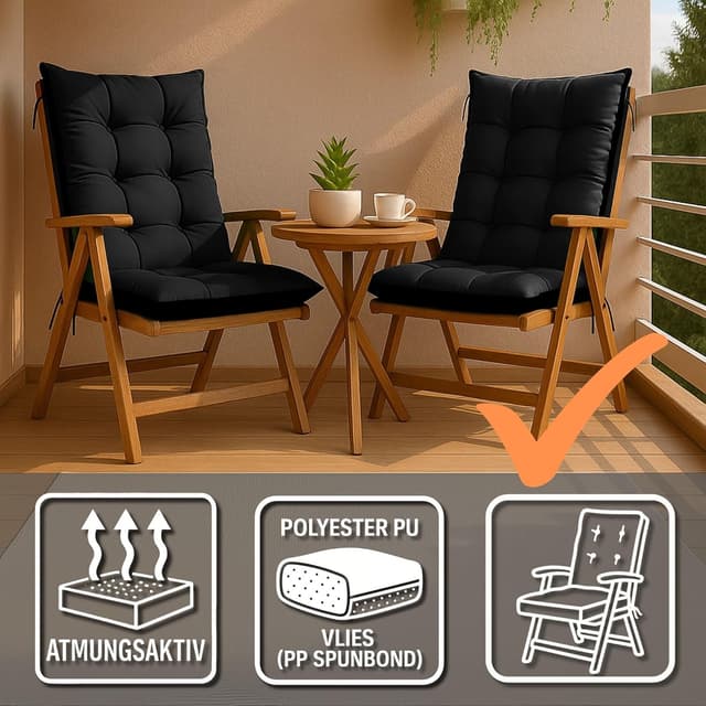 Detalle 1 de Cuscino per sedia da giardino con schienale alto Amazinggirl (set da 4, 50x120 cm) bordeaux impermeabile