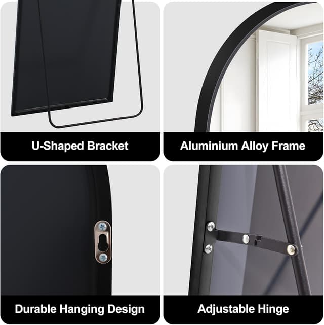 Thumbnail 6 de COFENY Ganzkörperspiegel 150 × 40 cm Schwarz