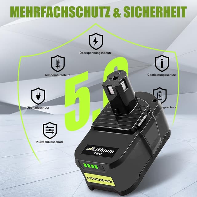 Detalle de Ryobi 18V Ersatzakkus 5,0Ah 2 Stück