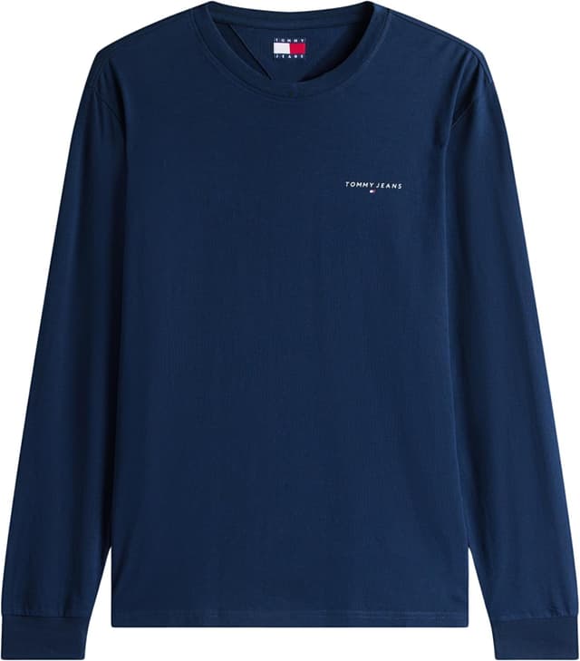 Detalle de Tommy Jeans T-shirt manches longues homme slim en coton « Chest Linear »