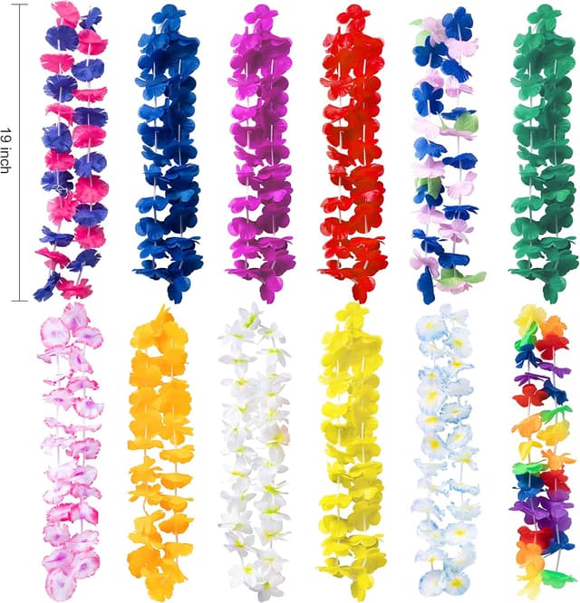 Detalle 2 de JOYIN Luau-Partybrillen & Hawaii-Leis im Set (12-teilig) – tropische Deko für Sommer- und Strandfeste