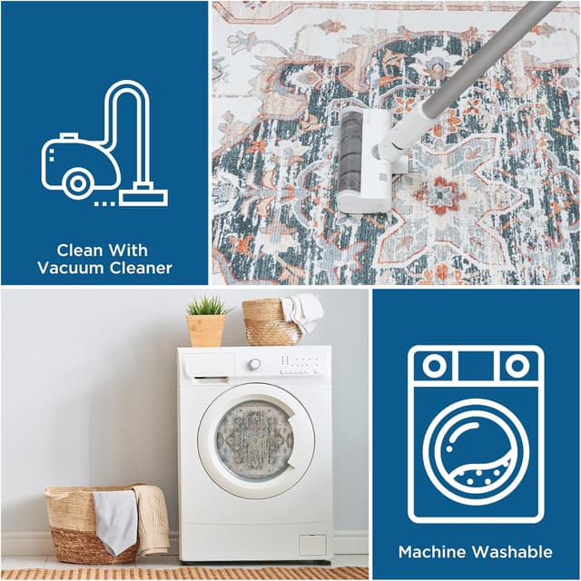 Thumbnail 6 de Vamcheer Alfombra Vintage Antideslizante y Lavable 🌿 160 x 230 cm