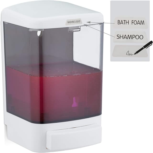 Thumbnail 6 de Relaxdays distributeur de savon mural rechargeable 1000 ml (blanc-noir)