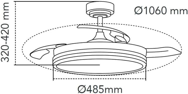 Thumbnail 5 de wonderlamp Surpino - Ventilador LED Plegable Blanco con Control remoto 🌬