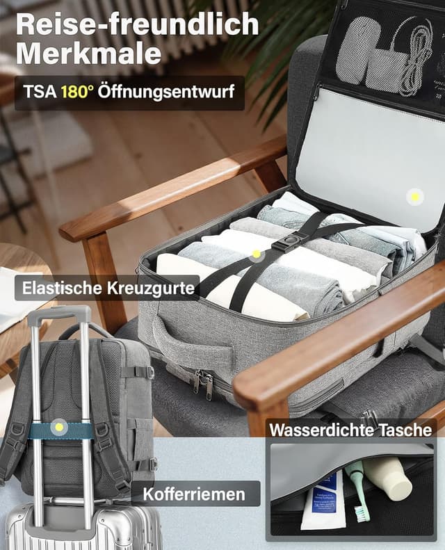 Thumbnail 4 de VANKEV Handgepäck Rucksack 24L