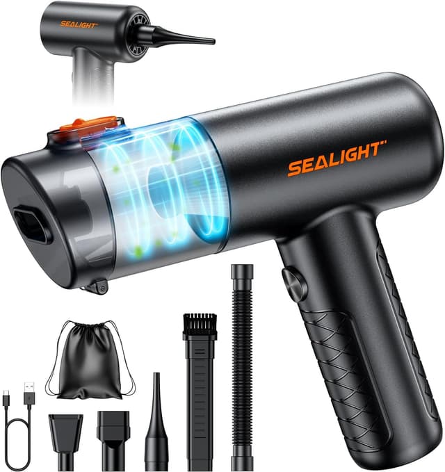 Detalle de SEALIGHT Handstaubsauger 32000 Pa (kabellos, 4-in-1) mit bürstenlosem Motor – dunkelgrau