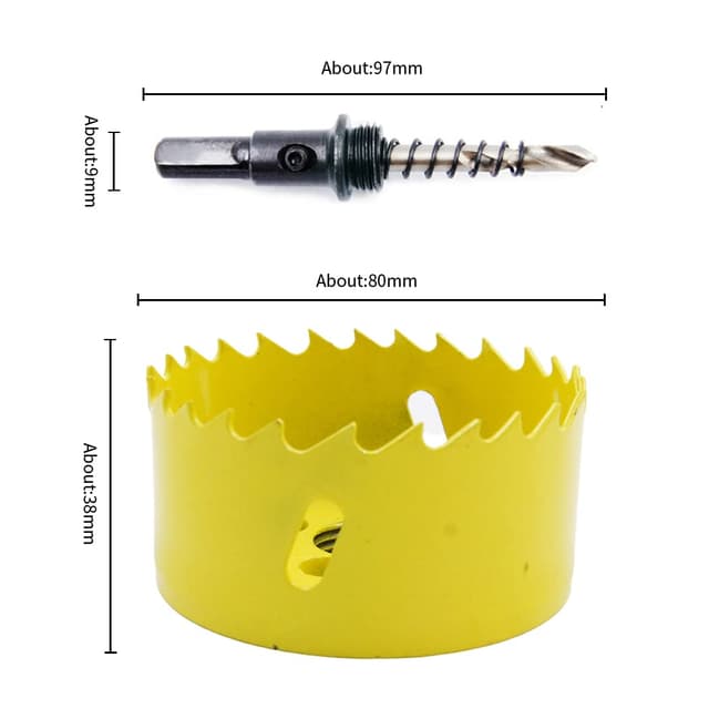 Detalle de LAIWEI 80mm bimetal hole saw (3-5/32") for wood, gypsum board and metal profiles