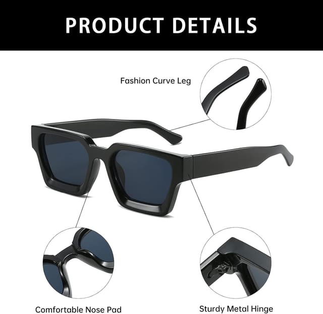 Thumbnail 3 de Vintage Rechteckige Sonnenbrille UV400 54mm đ