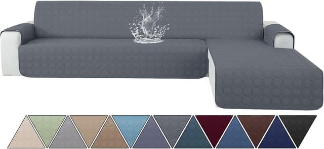 Detalle de Ystyle copridivano impermeabile reversibile per angolare con penisola (2 posti, L 210 cm) grigio