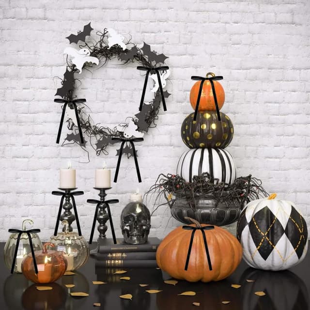 Thumbnail 6 de 30 Pack Black Velvet Christmas Tree Bows – Vintage-style wreath ribbon bows for indoor or outdoor decorating