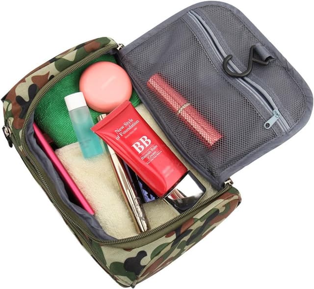 Detalle de ONEGenug Kulturbeutel Reise Kulturtasche 25x15x15 cm – zum Aufhängen für Herren & Damen