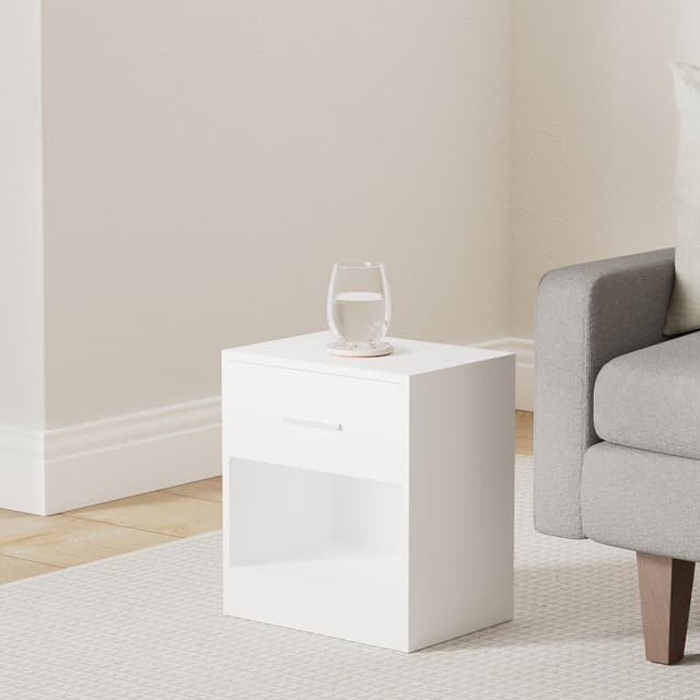 Detalle 2 de VASAGLE LET819T14 comodini set 2 con cassetto e ripiano