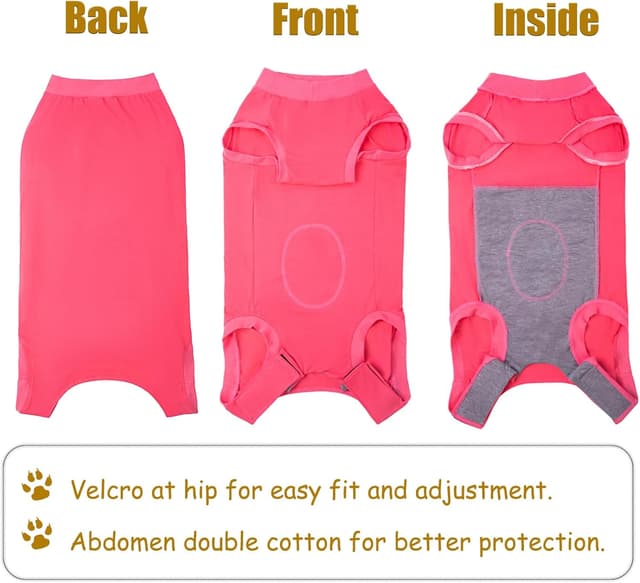 Detalle de Axcimond Dog Surgery Recovery Suit (Medical Pet Shirt) for Female & Male Dogs – Cone Collar Alternative
