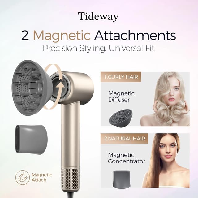 Thumbnail 6 de Tideway H11 Professional High-Speed Ionic Hair Dryer (110,000 RPM) with Magnetic Diffuser