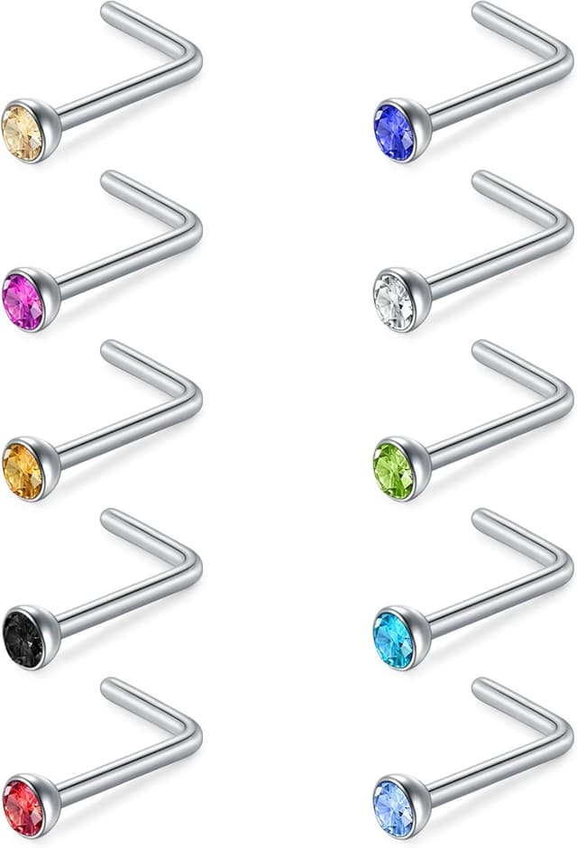 Thumbnail 4 de Briana Williams 16G nose stud 2mm CZ pack 8pcs 💍