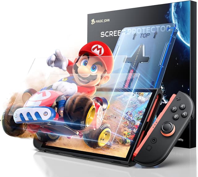 Detalle de MAGIC JOHN 2 Pack Screen Protector for Nintendo Switch 7.9"