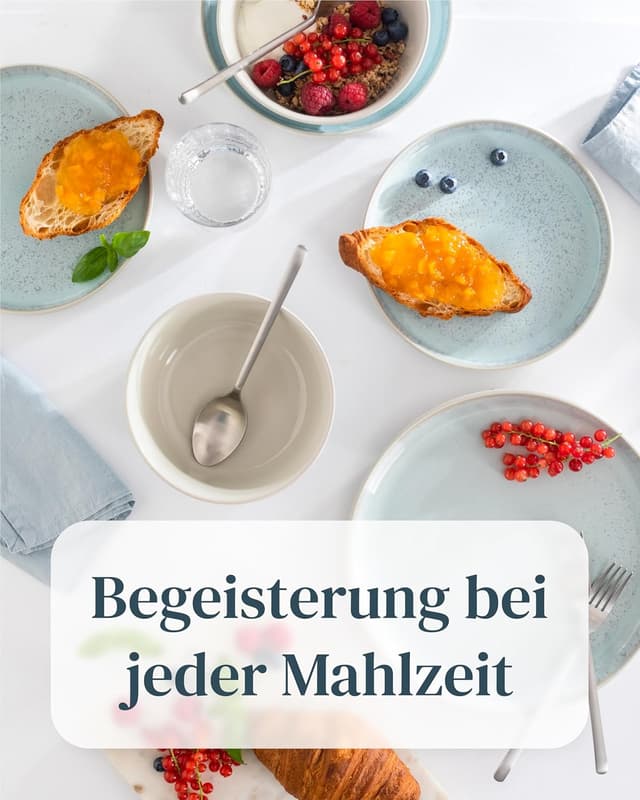 Detalle 2 de Steingut Geschirrset Ibiza 48 tlg für 12