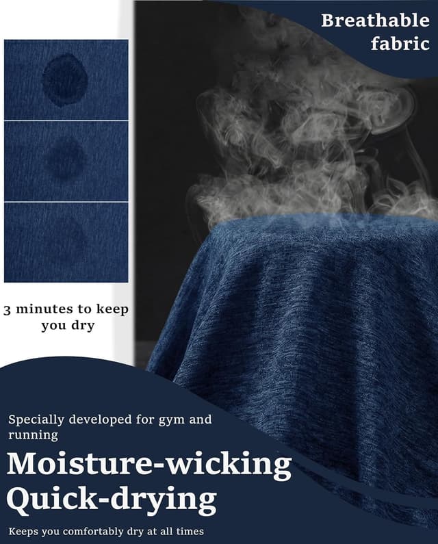 Detalle 2 de MAGCOMSEN Men’s Running T-Shirts Short Sleeve Quick Dry Gym Training Tops (Heather Grey)