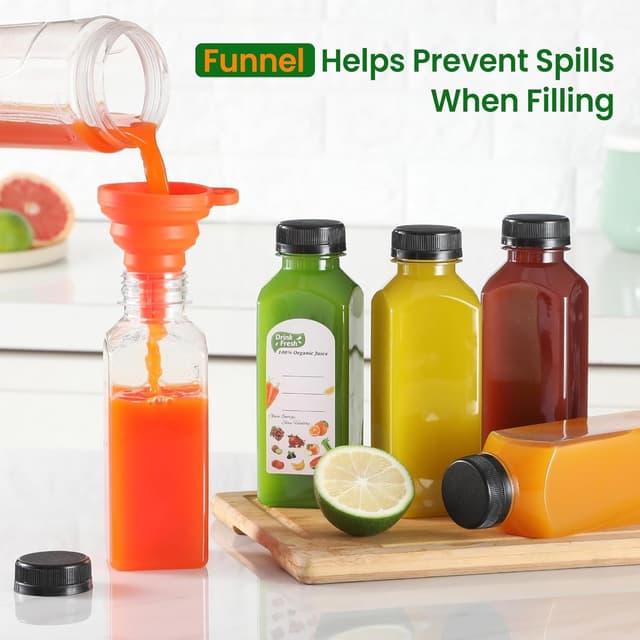 Thumbnail 5 de 12 oz Reusable Juice Bottles with Lids & Funnels (24 Pack)