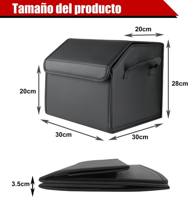 Detalle de ENERFERO faltbarer Kofferraum-Organizer aus PU – wasserdicht, rutschfeste Standfläche, vielseitige Aufbewahrungsbox