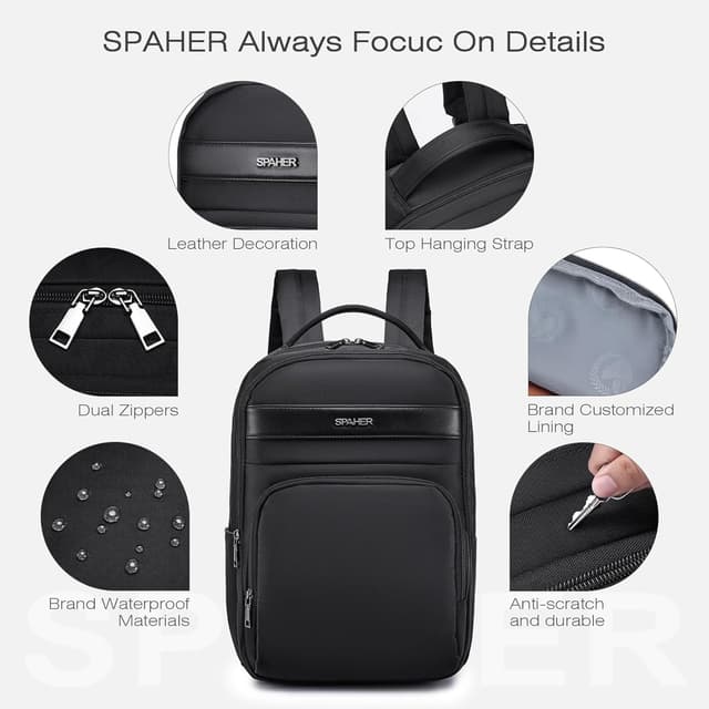 Detalle 1 de SPAHER 20L Travel Backpack British Airways underseat cabin bag 40x30x15cm with laptop pocket up to 15.6-inch