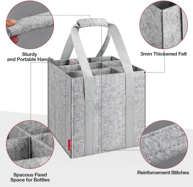 Detalle 2 de Eurhomewit 9 compartment bottle bag carrier