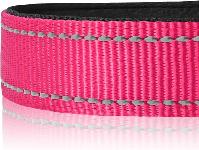 Detalle 2 de Joytale Reflective Dog Collar with Soft Neoprene Padded Breathable Nylon (S, Hotpink)