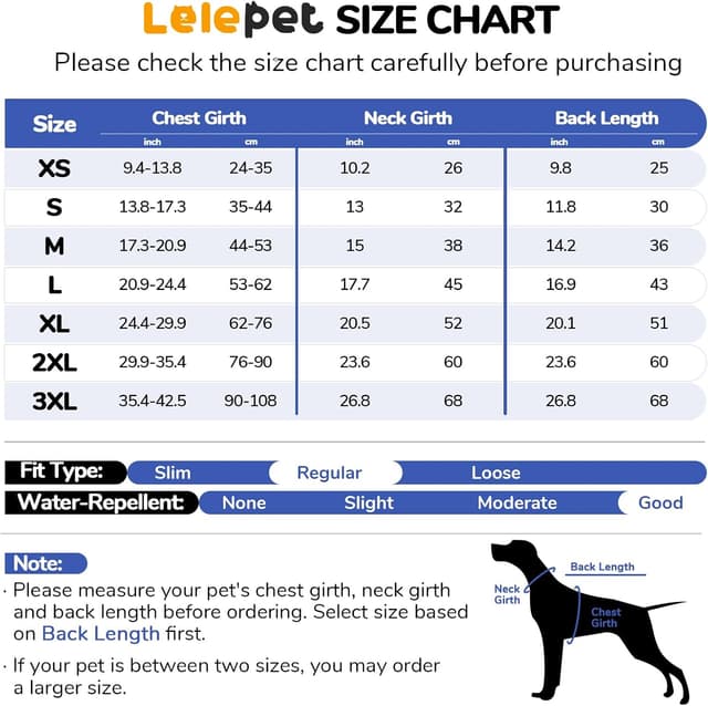 Detalle de LeLePet Lelepet Dog Winter Coat waterproof L