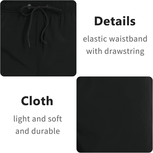 Detalle de Aisprts Maillot de bain homme 2 en 1 short de plage hydrophuge à séchage rapide, doublure de compression et poches zippées