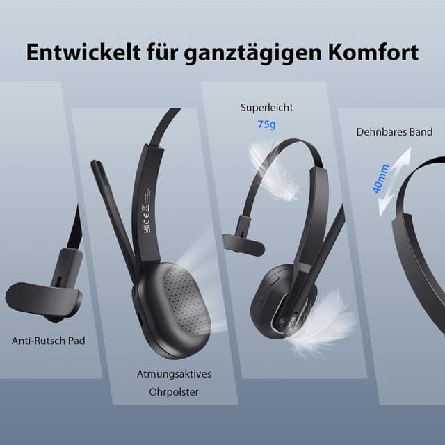 Thumbnail 6 de EKSA H5 Bluetooth Headset 45 Std. Spielzeit