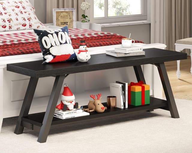 Detalle de Schuhaufbewahrungsbank Schwarz 120 cm