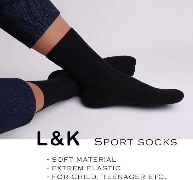 Detalle de L&K-II 10/12 : chaussettes d’hiver enfant en coton (pack de 12 paires) motifs fusée Dino 2816