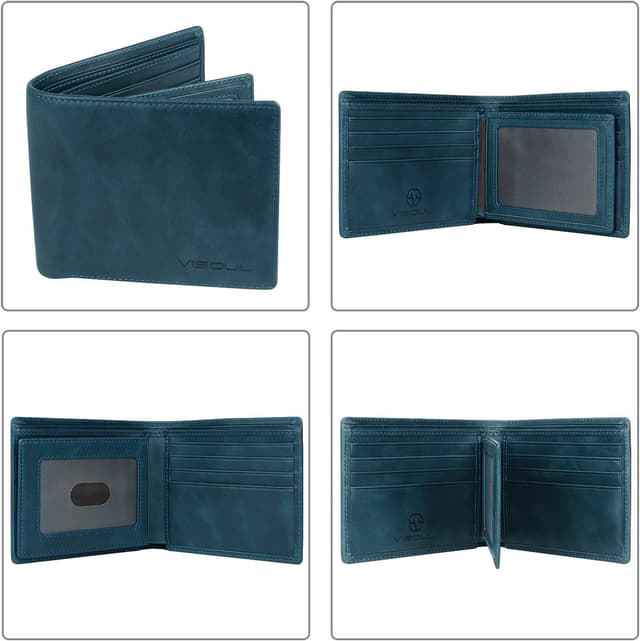 Detalle 2 de VISOUL Cartera Hombre Piel RFID 12 ranuras