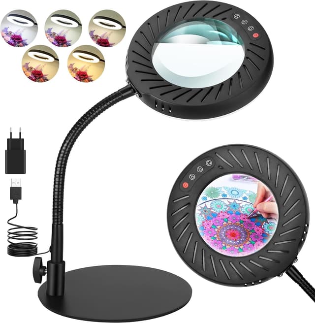 Imagen de Coteck 10X Lupe mit Licht und Ständer en OfertitasTOP