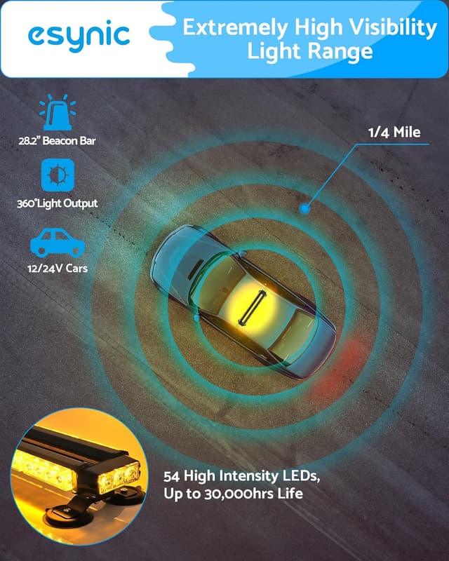 Detalle 2 de eSynic magnetic beacon light bar 71.5cm