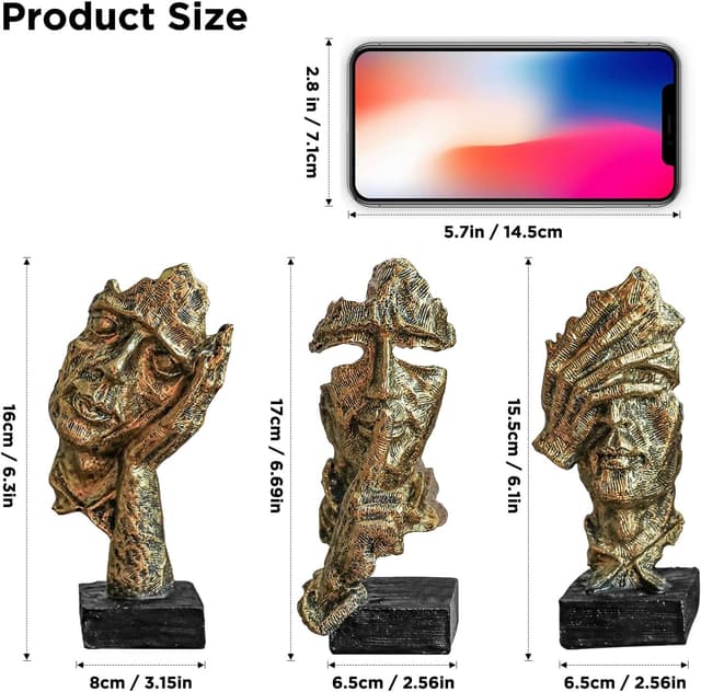 Thumbnail 1 de XYQXYQ Denker Skulpturenset mit 3 Teilen