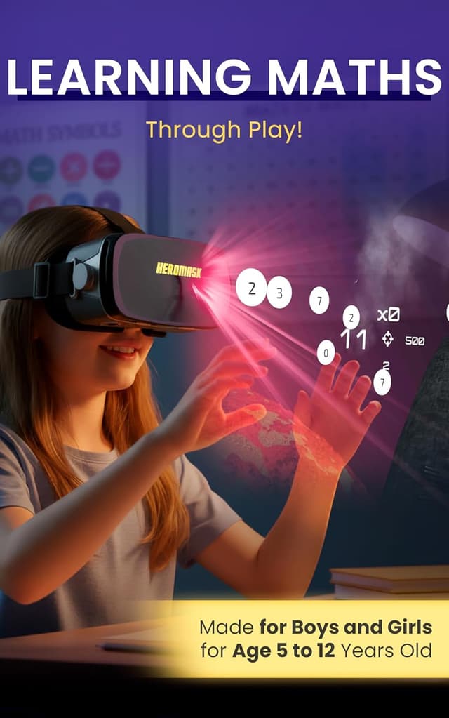 Detalle 2 de Heromask VR Headset + Maths Games (Ages 5–12) — educational virtual reality maths gift
