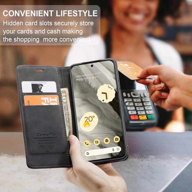 Detalle de Cracedily Flip Wallet Leather Case for Google Pixel 8 (Magnetic Closure, Kickstand)