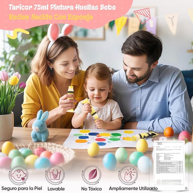 Detalle 2 de Taricor Huellas Bebe 75ml pintura verde menta