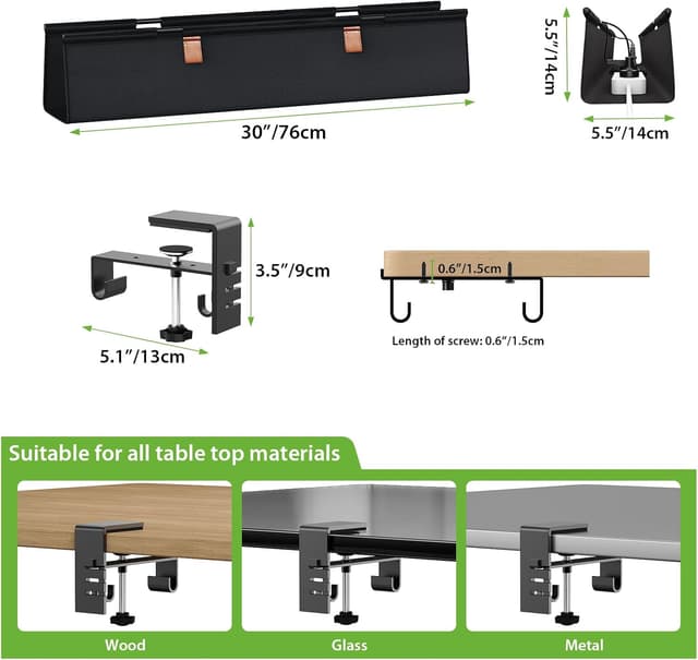 Detalle 1 de KEEGH Kabelkanal Schreibtisch 76 cm