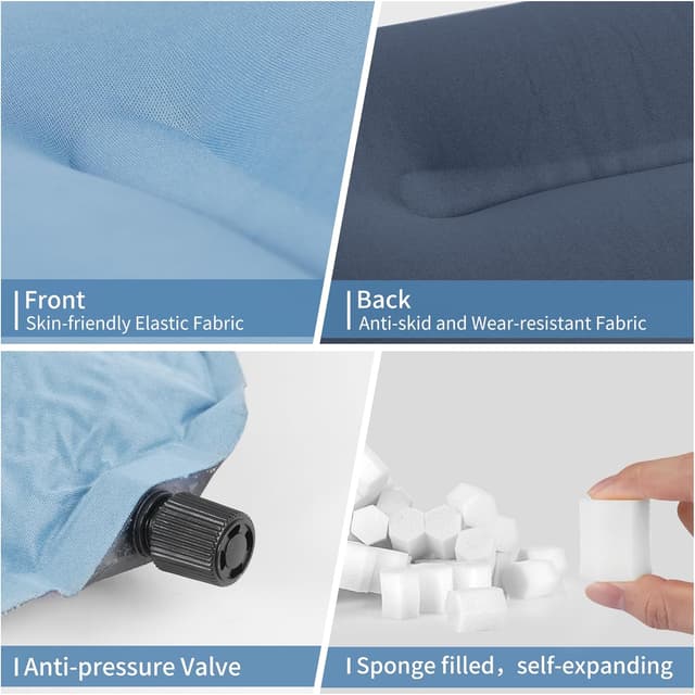 Detalle de Naturehike Oreiller de camping gonflable automatique 46×27 cm – confortable et réglable