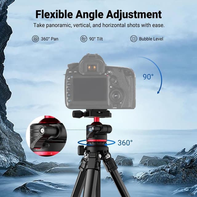 Thumbnail 5 de NEEWER BASICS TP12 169 cm travel tripod for DSLR
