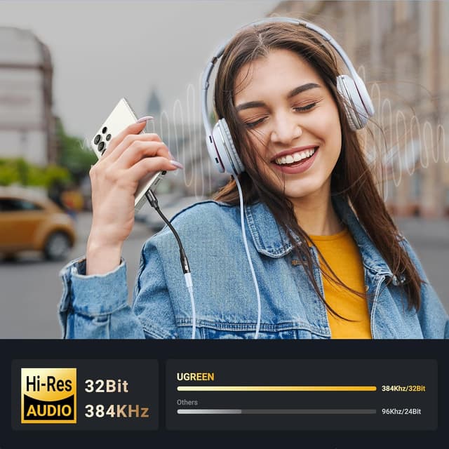 Detalle 2 de UGREEN USB C to 3.5mm Adapter 32bit/384kHz