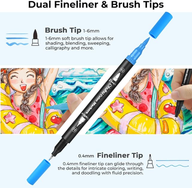 Thumbnail 3 de Ohuhu Dual Brush Pen Set 160 Farben