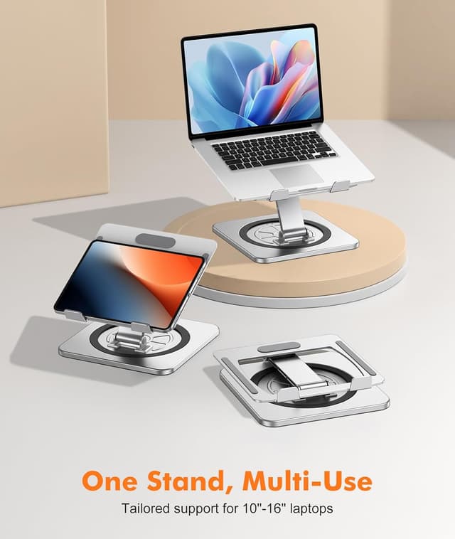 Thumbnail 6 de EOIWUY Laptop Stand with 360° Swivel Base (portable, foldable) for 10–16 inch laptops