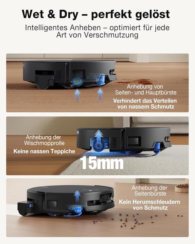 Thumbnail 6 de ECOVACS DEEBOT T90 PRO Omni Saugroboter mit Wischfunktion – 30.000 Pa, Omni-Dock & PowerBoost, OZMO Roller 3.0, Schwarz