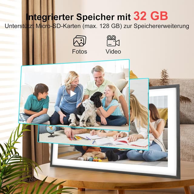 Thumbnail 5 de Frameo 15,6 Zoll digitaler Bilderrahmen 32 GB