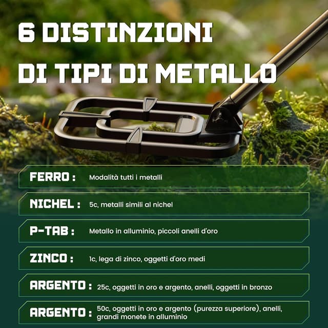 Detalle de Metal Detector 10" ricaricabile 2000mAh