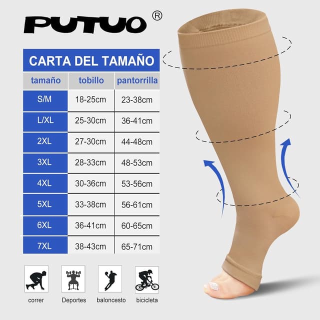 Detalle 2 de PUTUO Calcetines de Compresión 3XL