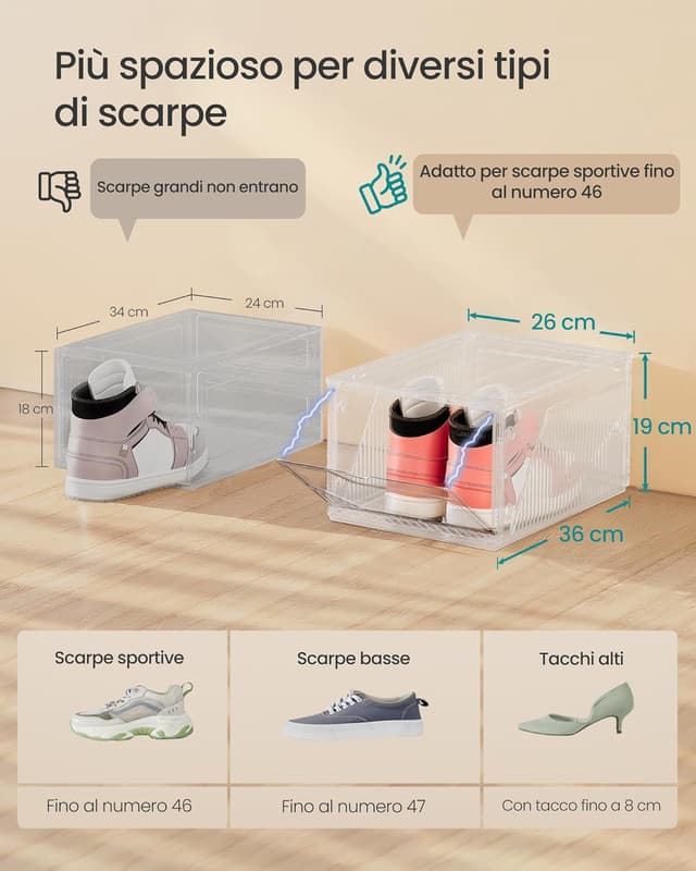 Thumbnail 4 de SONGMICS 6 scatole per scarpe LSP806WH01